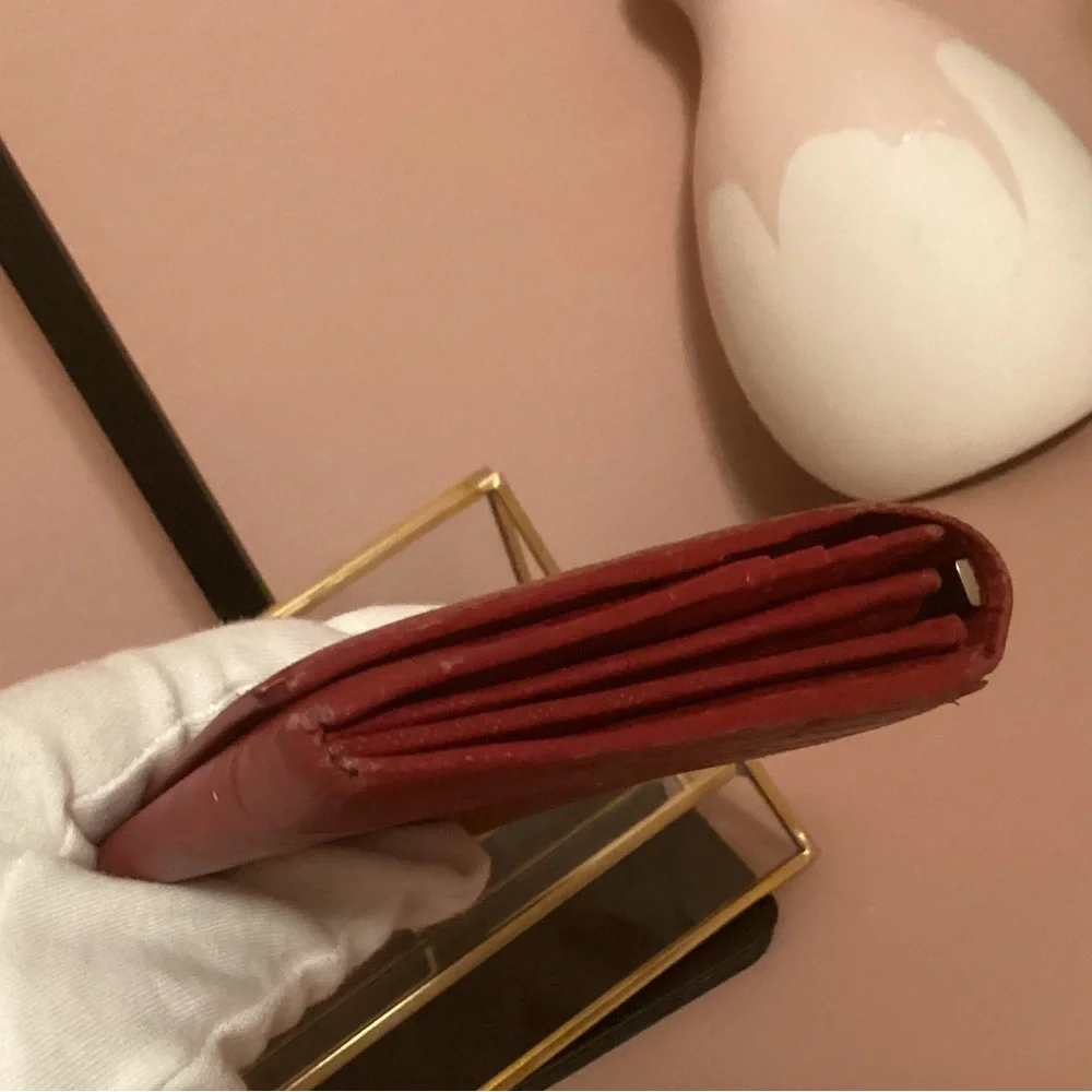 Red Burberry Textured Nova Check Long Wallet pre-loved - Picture 9 of 9
